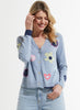 Zaket & Plover Zaket & Plover - Flowers & Spots Cardi - Jean available at The Good Life Boutique