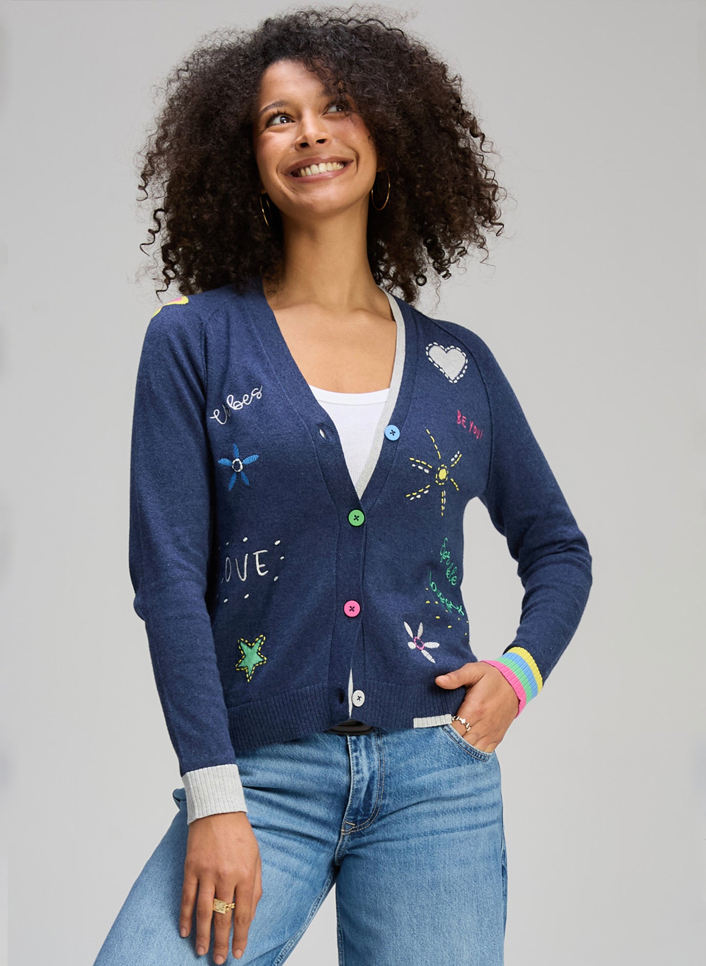 Zaket & Plover - Good Vibes Cardi - Denim