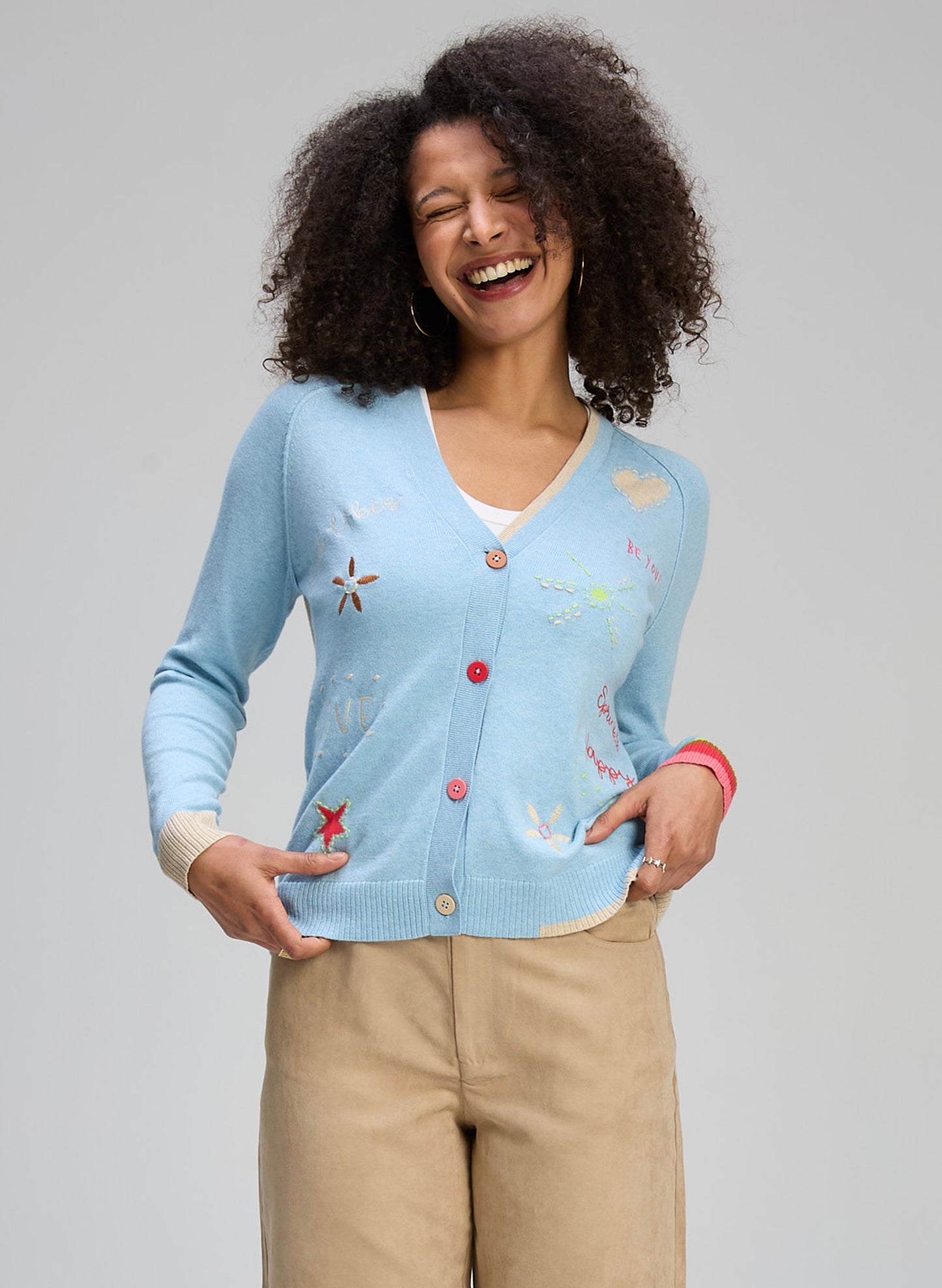 Zaket & Plover - Good Vibes Cardi - Sky