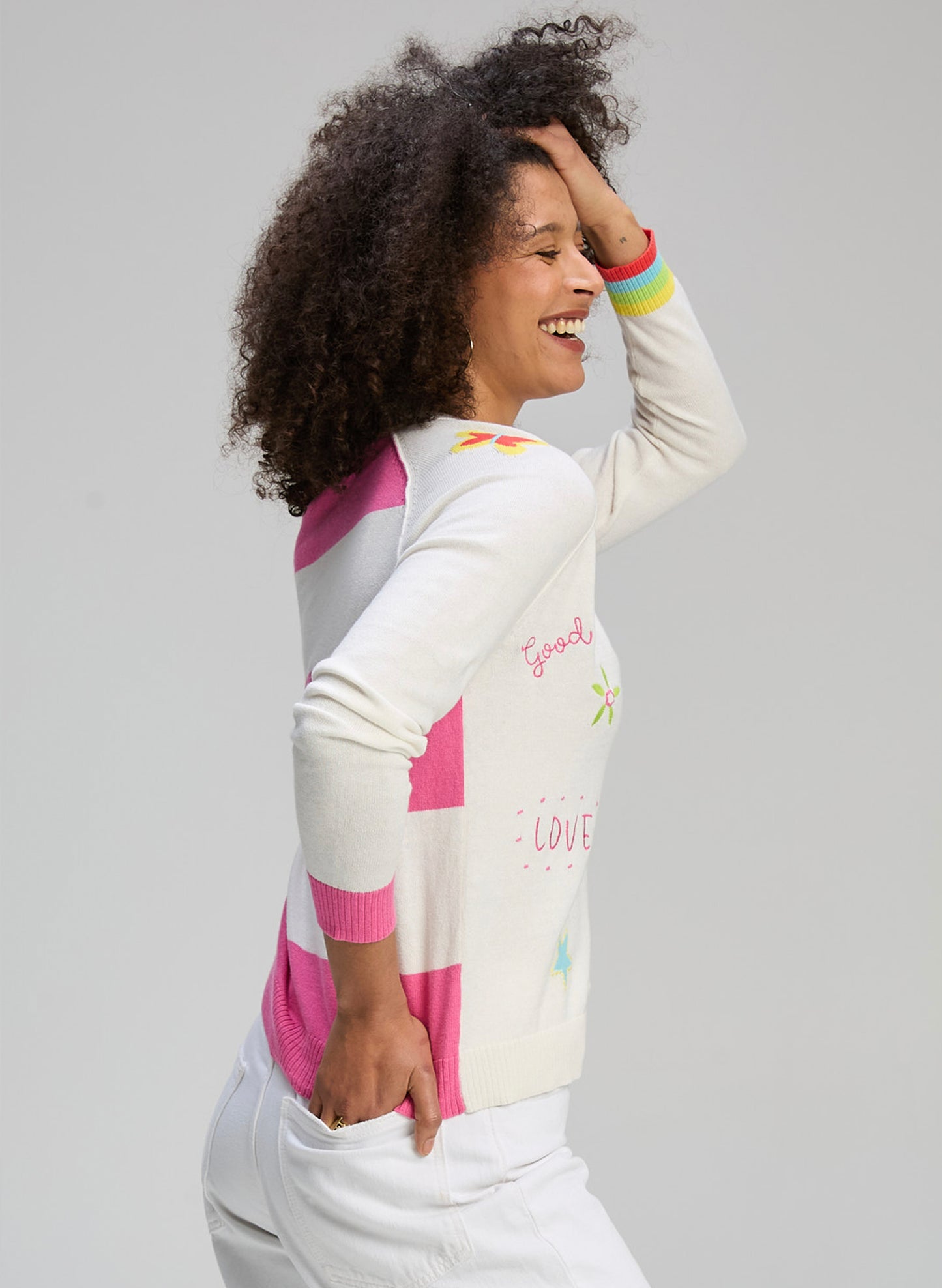 Zaket & Plover - Good Vibes Cardi - White