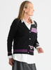 Zaket & Plover Zaket & Plover - Hearts Cardi - Black available at The Good Life Boutique