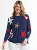 Zaket & Plover Zaket & Plover - Hearts & Stars Sweater - Denim available at The Good Life Boutique