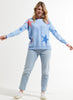 Zaket & Plover Zaket & Plover - Hearts & Stars Sweater - Sky available at The Good Life Boutique