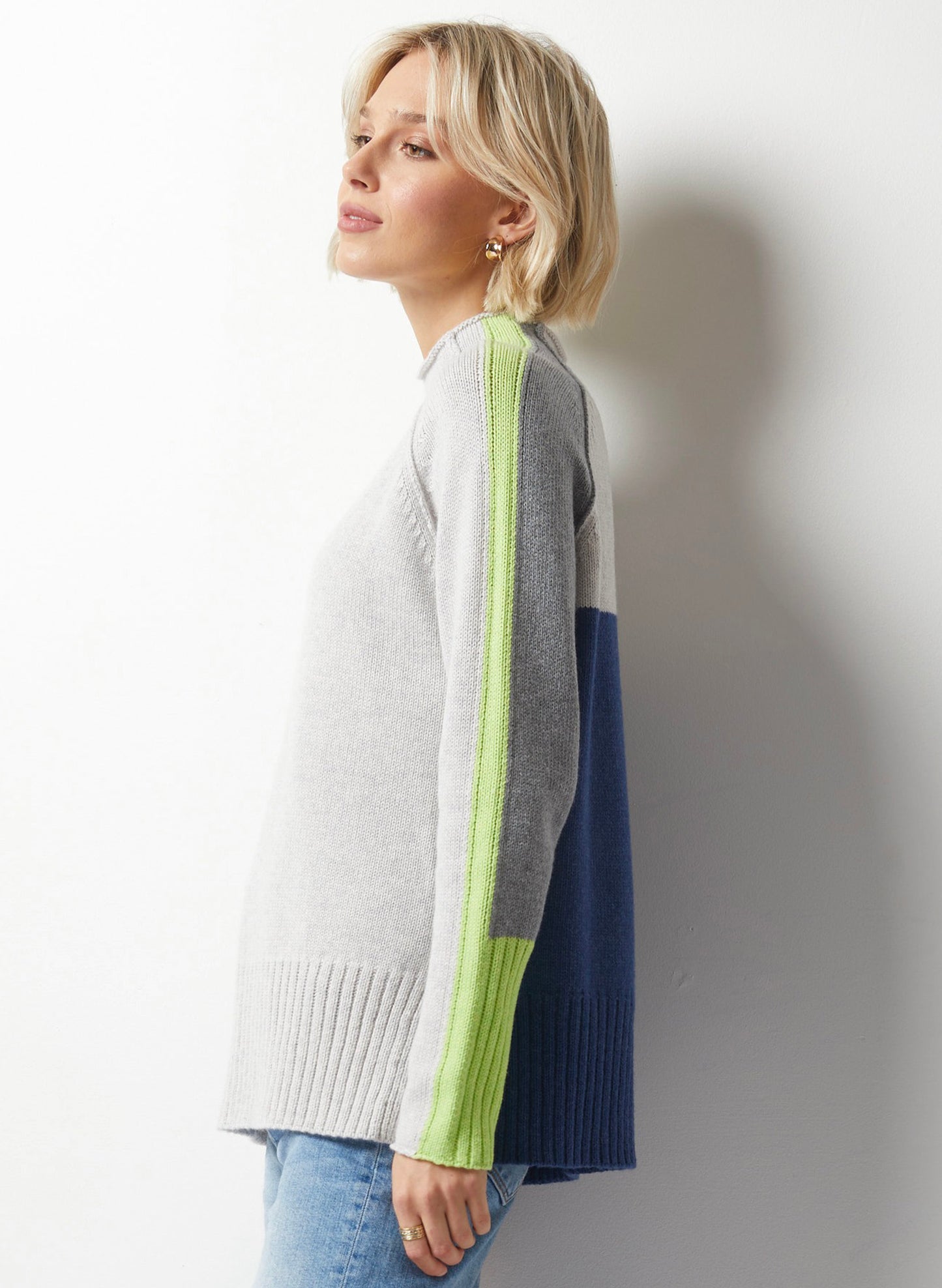 Zaket & Plover Zaket & Plover - Intarsia Funnel Neck - Marl available at The Good Life Boutique