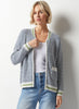 Zaket & Plover Zaket & Plover - Jacquard Bomber Jacket - Ice Combo available at The Good Life Boutique