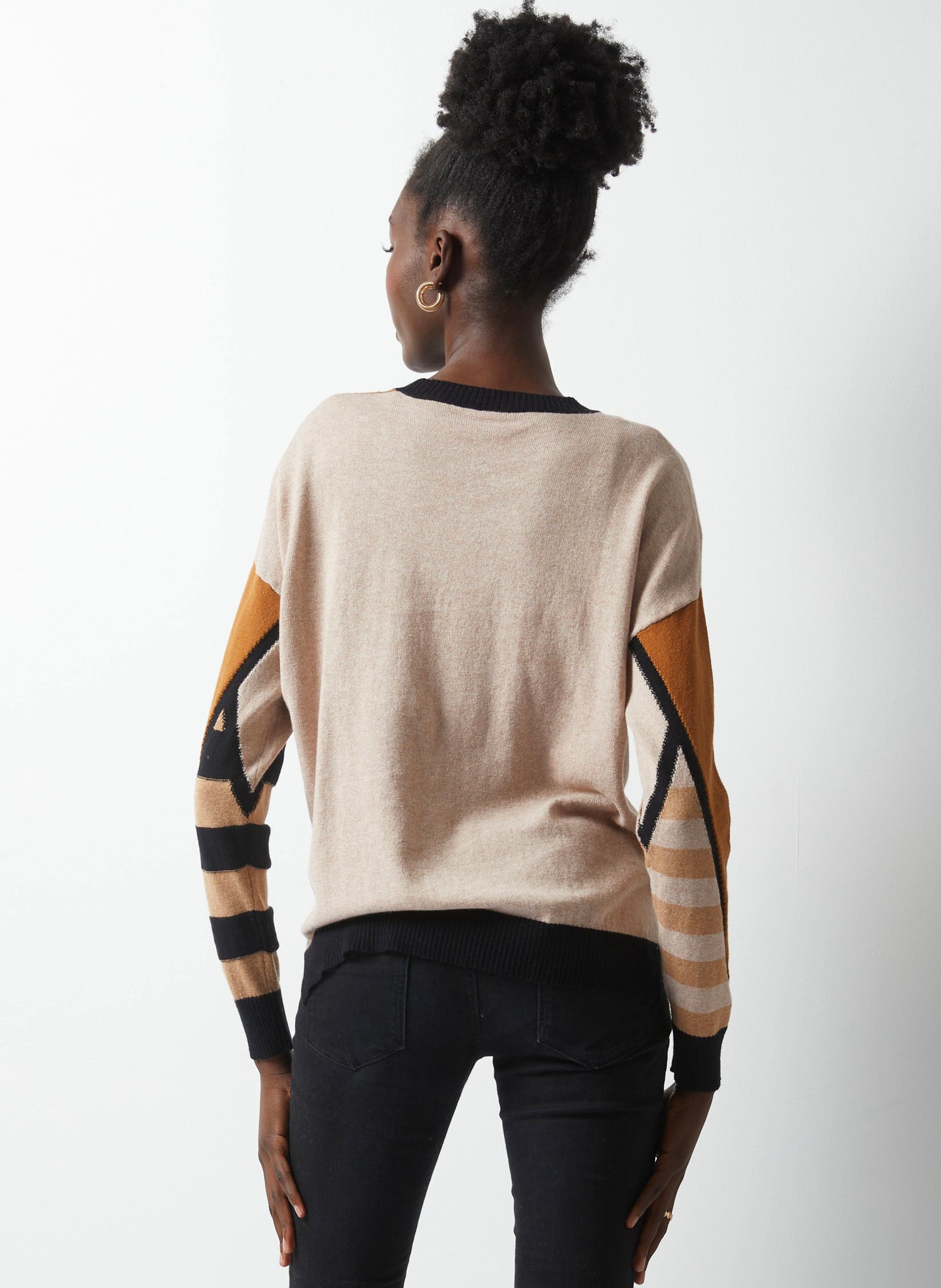 Zaket & Plover Zaket & Plover - Mosaic Intarsia Sweater - Black available at The Good Life Boutique