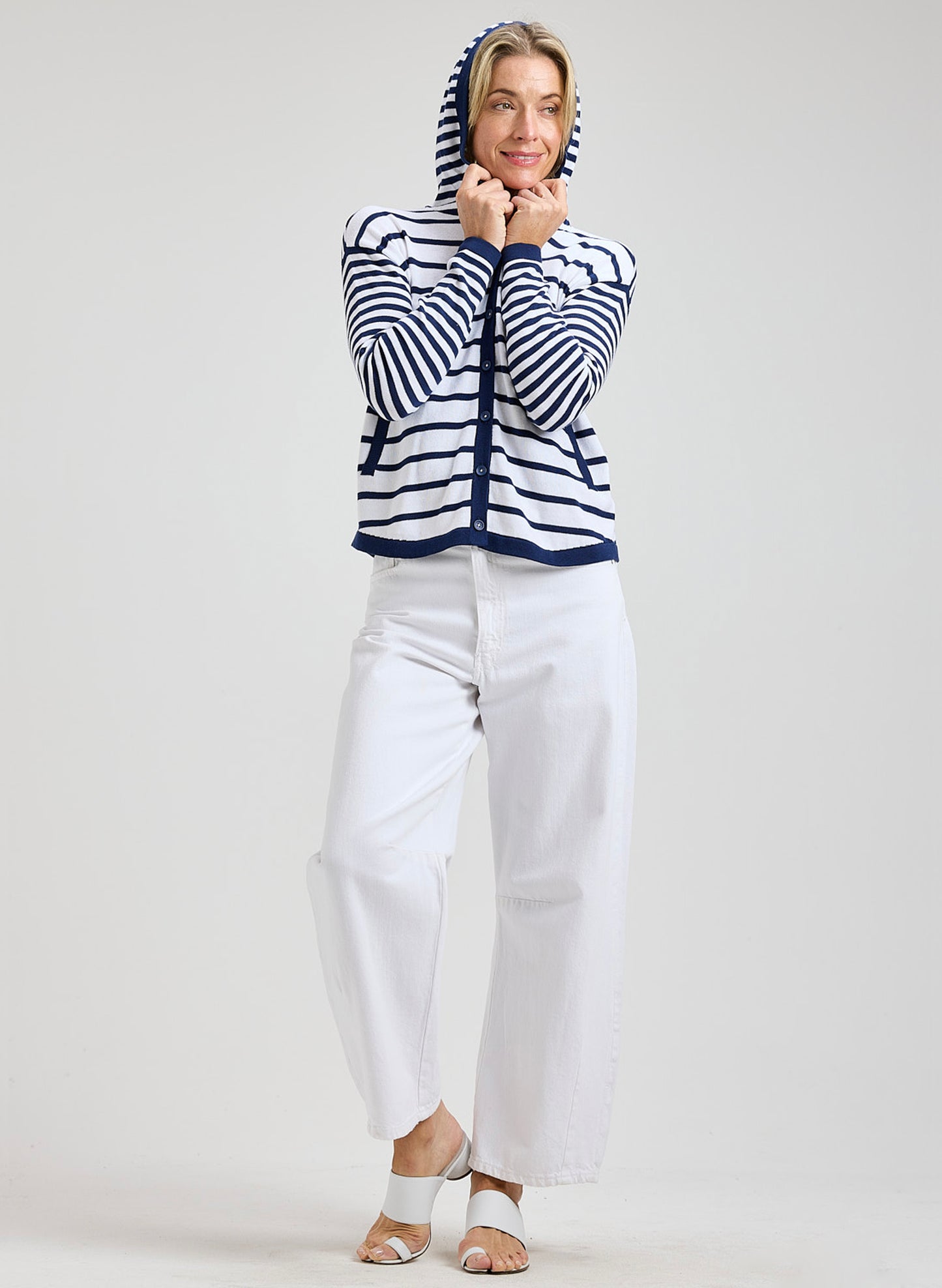 Zaket & Plover - Multi Stripe Hoodie - Marine