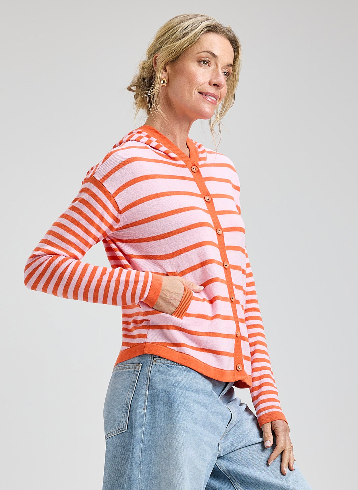 Zaket & Plover - Multi Stripe Hoodie - Sunset