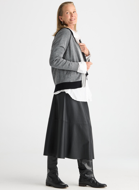 Zaket & Plover Zaket & Plover - Plaited Zip-Up Hoodie - Black available at The Good Life Boutique