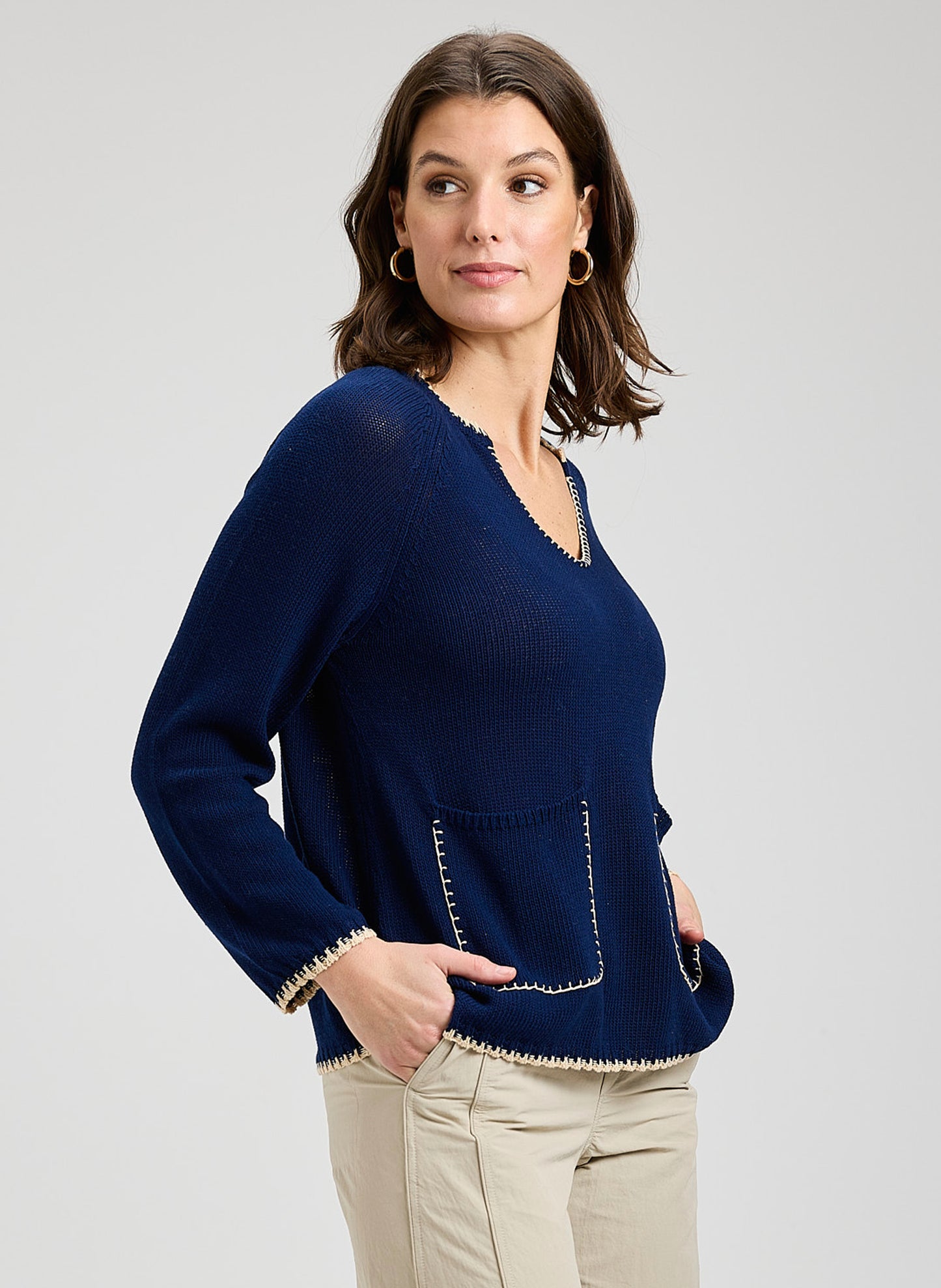 Zaket & Plover - Pocket Aline Sweater - Navy
