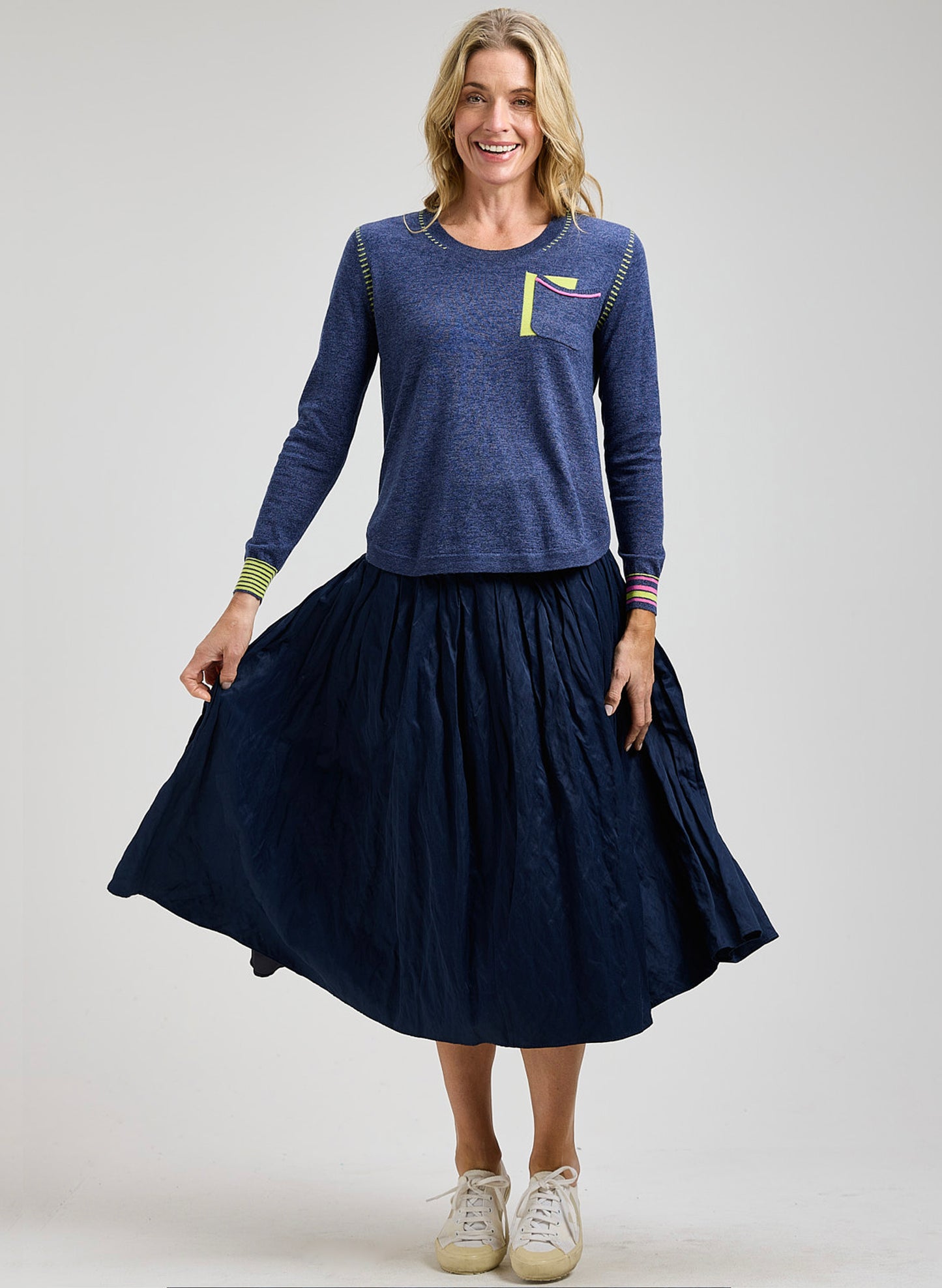 Zaket & Plover - Pocket Detail Sweater - Denim