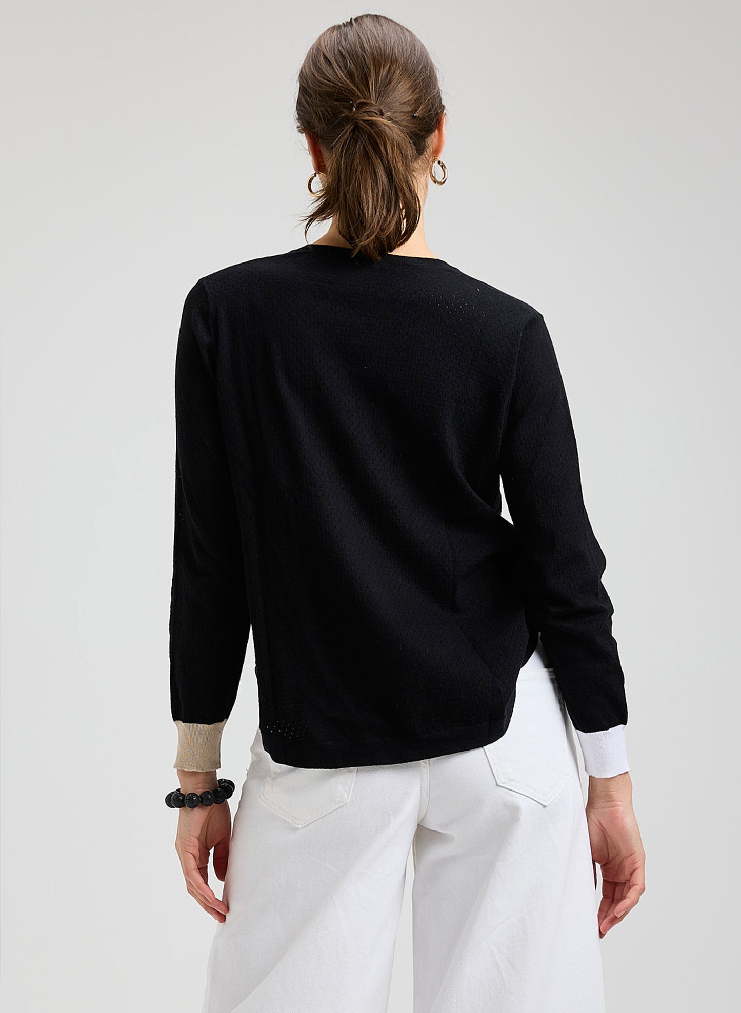 Zaket & Plover - Pointelle Henley - Black