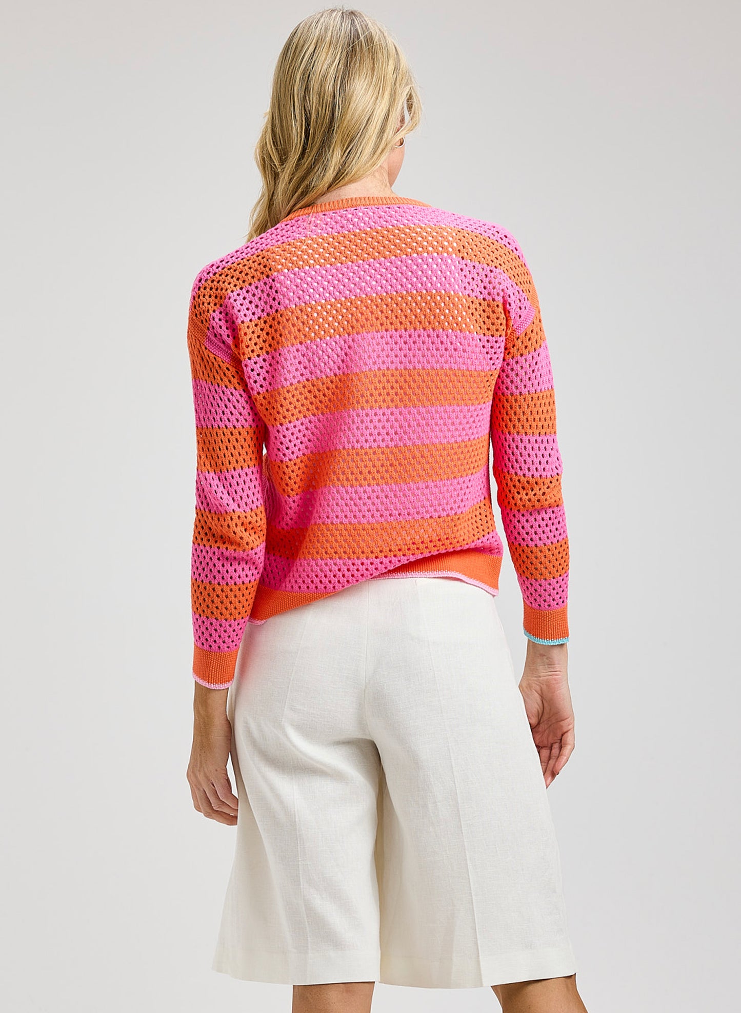 Zaket & Plover - Pointelle Zip Cardi - Sunset