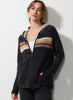 Zaket & Plover Zaket & Plover - Retro Stripe Hoodie - Charcoal available at The Good Life Boutique