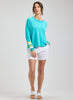 Zaket & Plover - Roll Trim Sweater - Aqua