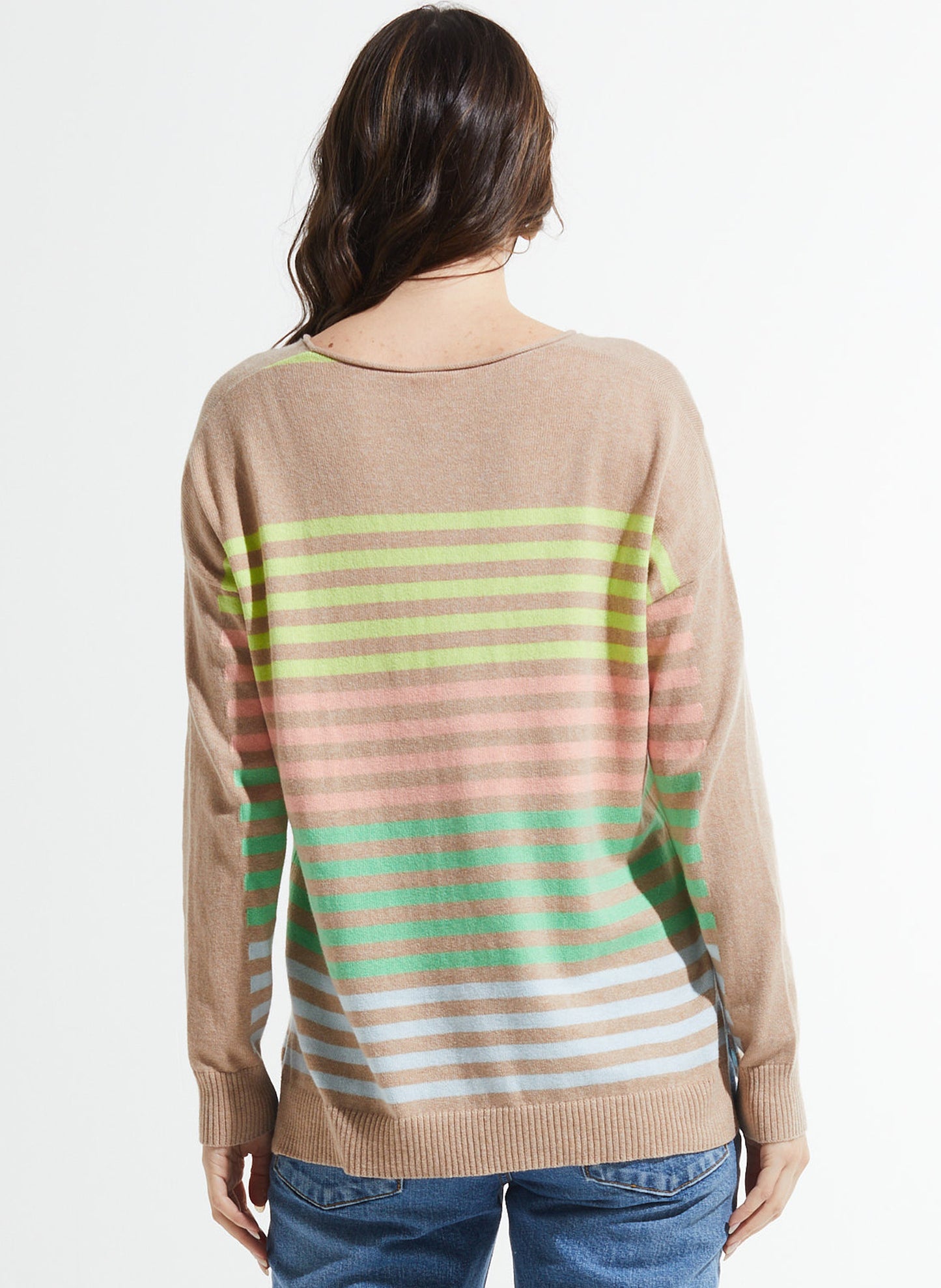 Zaket & Plover Zaket & Plover - Side Stripe Sweater - Crema available at The Good Life Boutique