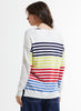 Zaket & Plover Zaket & Plover - Side Stripe Sweater - White available at The Good Life Boutique