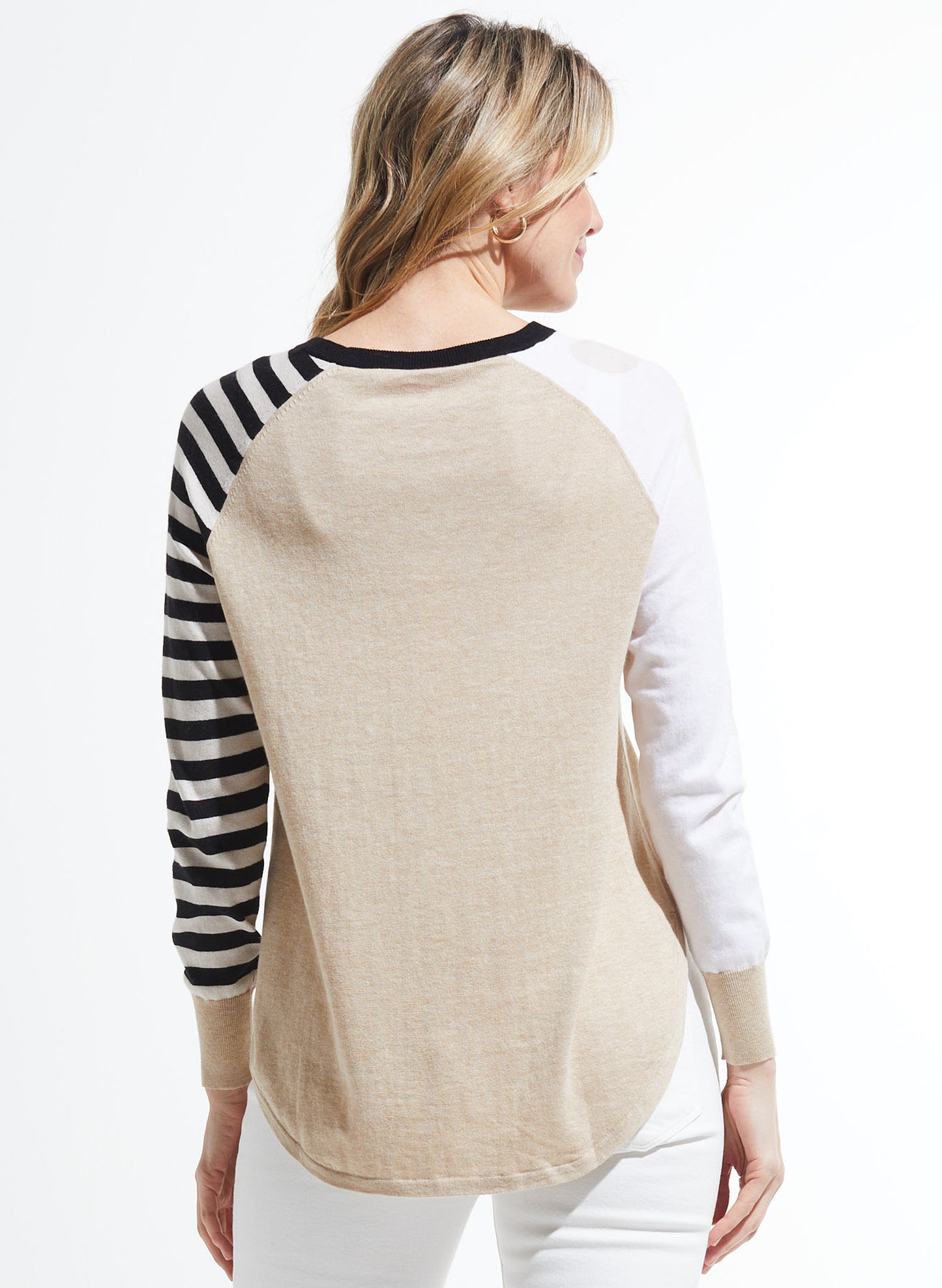 Zaket & Plover Zaket & Plover - Spots & Stripes Sweater - Crema available at The Good Life Boutique