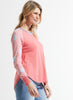 Zaket & Plover Zaket & Plover - Spots & Stripes Sweater - Flamingo available at The Good Life Boutique