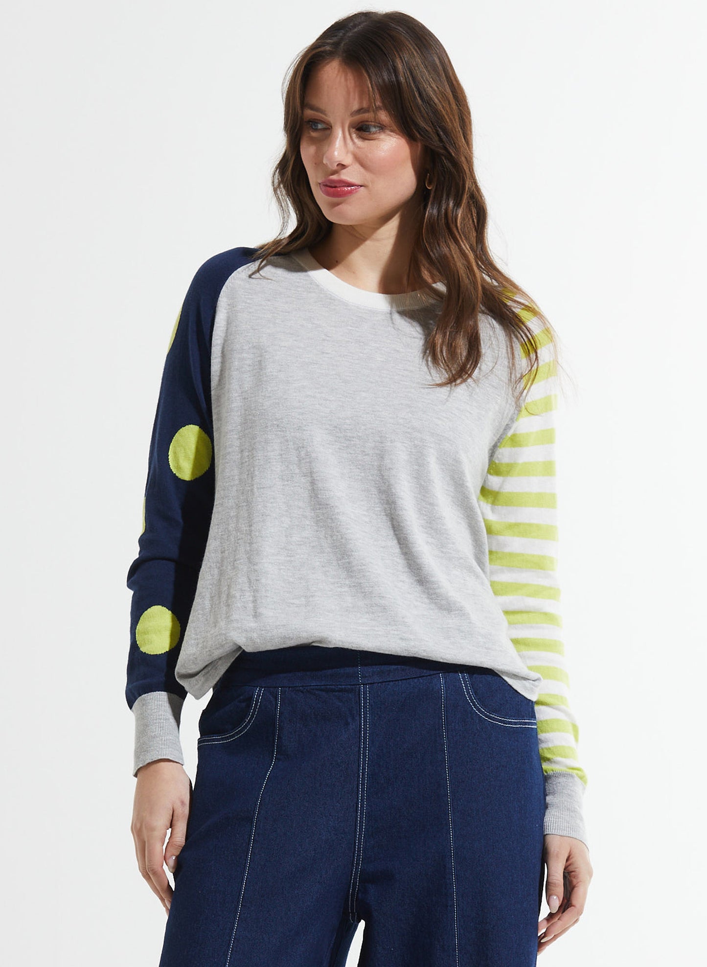 Zaket & Plover Zaket & Plover - Spots & Stripes Sweater - Marl available at The Good Life Boutique