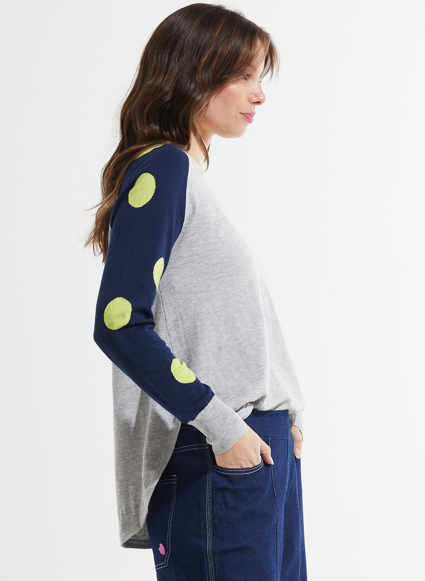 Zaket & Plover Zaket & Plover - Spots & Stripes Sweater - Marl available at The Good Life Boutique