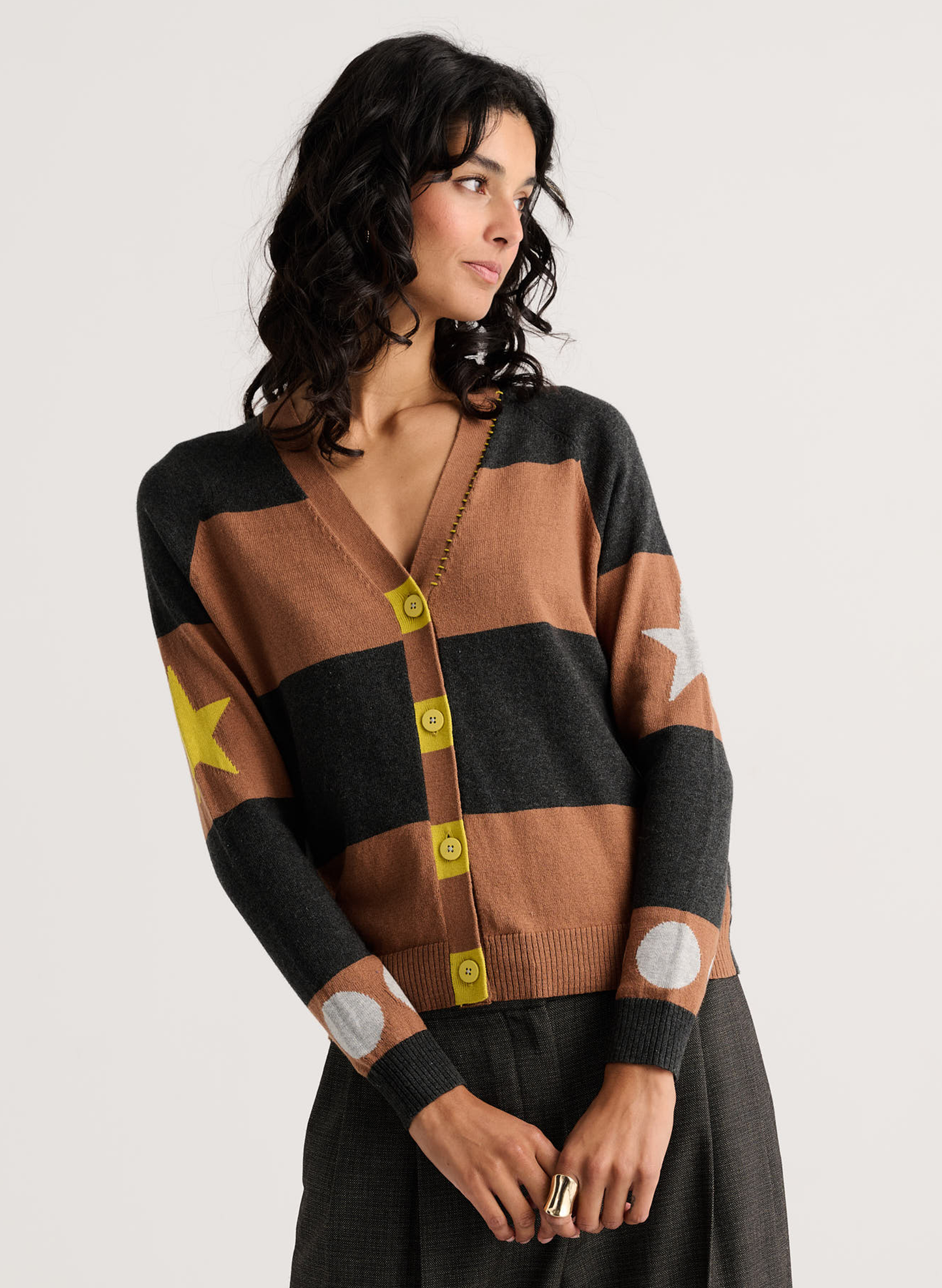 Zaket & Plover - Stars & Spots Cardi - Caramel