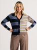 Zaket & Plover - Stripe Meets Check Cardi - Ink