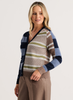 Zaket & Plover - Stripe Meets Check Cardi - Ink