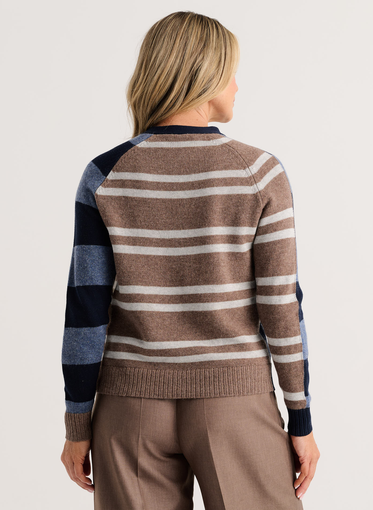 Zaket & Plover - Stripe Meets Check Cardi - Ink