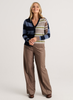 Zaket & Plover - Stripe Meets Check Cardi - Ink