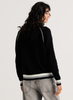 Zaket & Plover Zaket & Plover - Stripe Trim Zip-Up Hoodie - Black available at The Good Life Boutique
