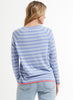 Zaket & Plover Zaket & Plover - Stripe V Sweater - Chambray available at The Good Life Boutique