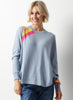 Zaket & Plover Zaket & Plover - Striped Curve Sweater - Jean available at The Good Life Boutique