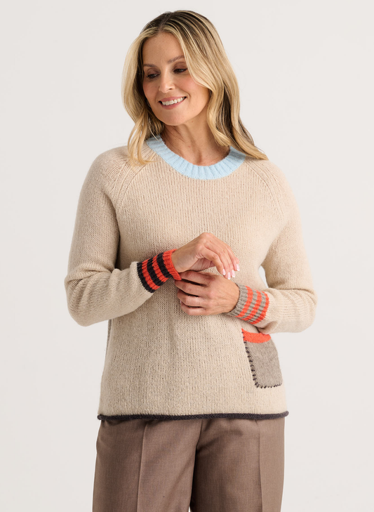 Zaket & Plover Zaket & Plover - Studio Pop Sweater - Fawn available at The Good Life Boutique