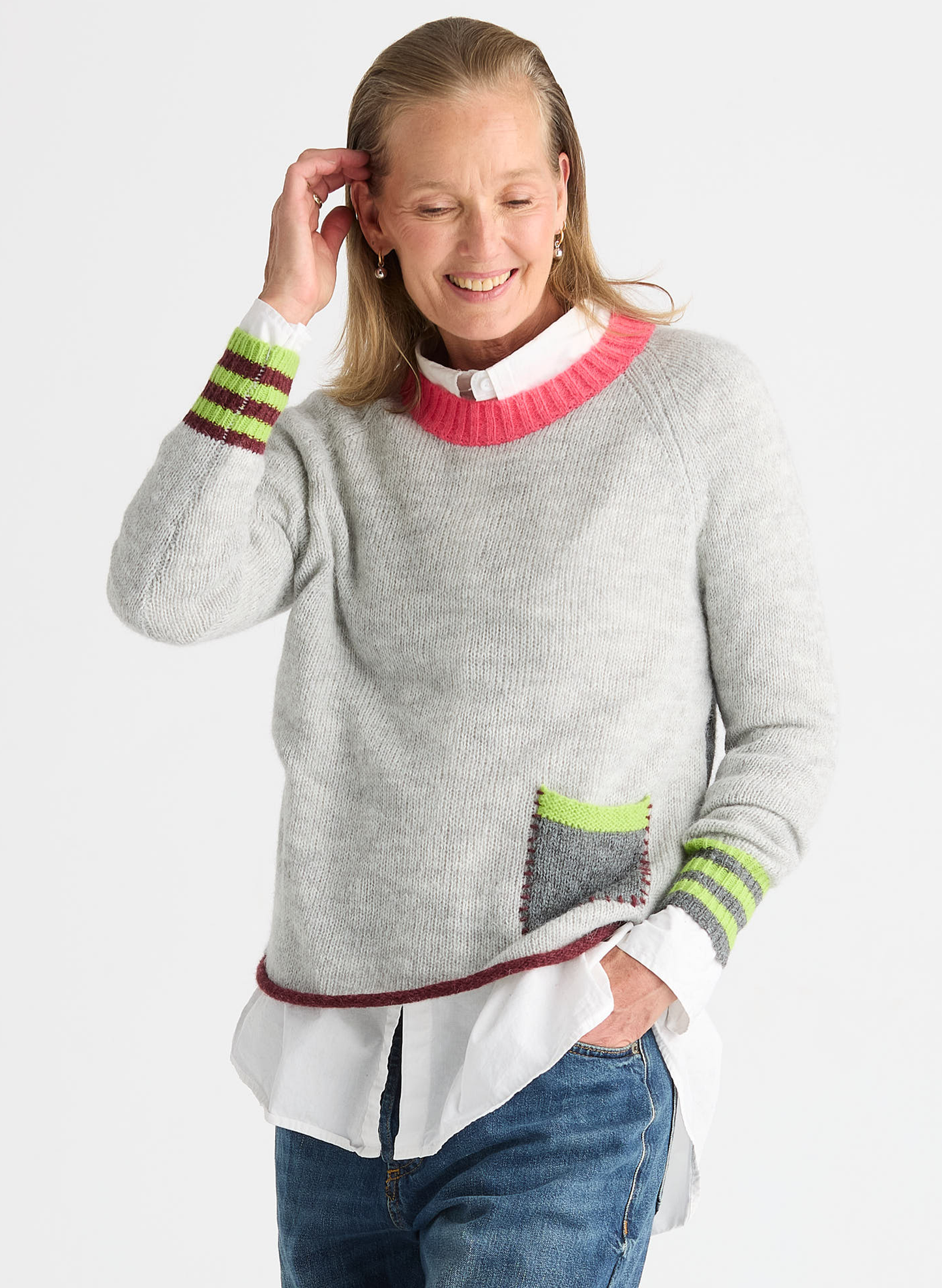 Zaket & Plover - Studio Pop Sweater - Light Marl