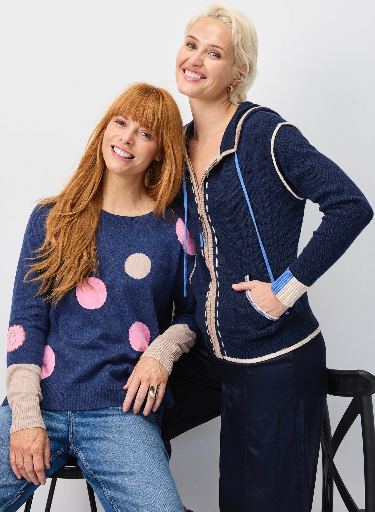 Zaket & Plover Zaket & Plover - Threaded Hoodie - DK Denim available at The Good Life Boutique