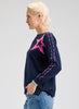 Zaket & Plover Zaket & Plover - Threaded Star Sweater - DK Denim available at The Good Life Boutique