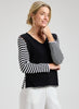 Zaket & Plover - Varied Stripe Vee - Black