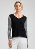 Zaket & Plover - Varied Stripe Vee - Black