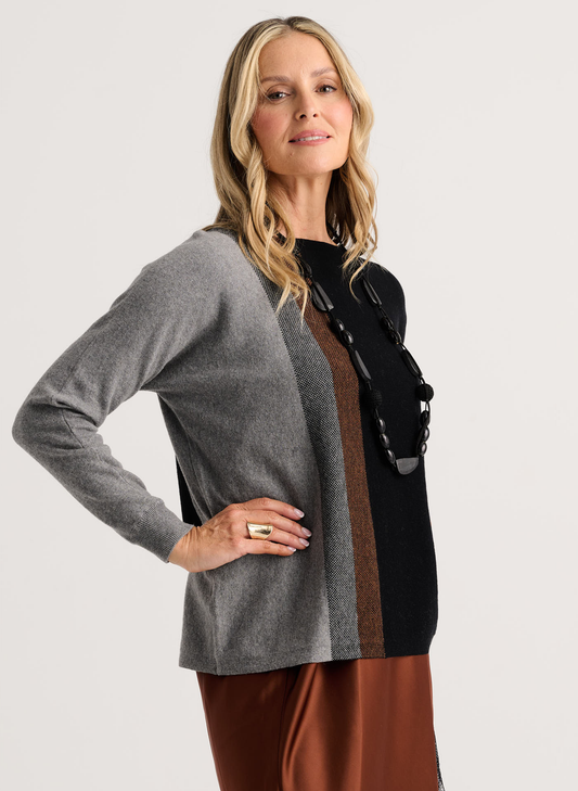 Zaket & Plover Zaket & Plover - Vertical Line Sweater - Black available at The Good Life Boutique