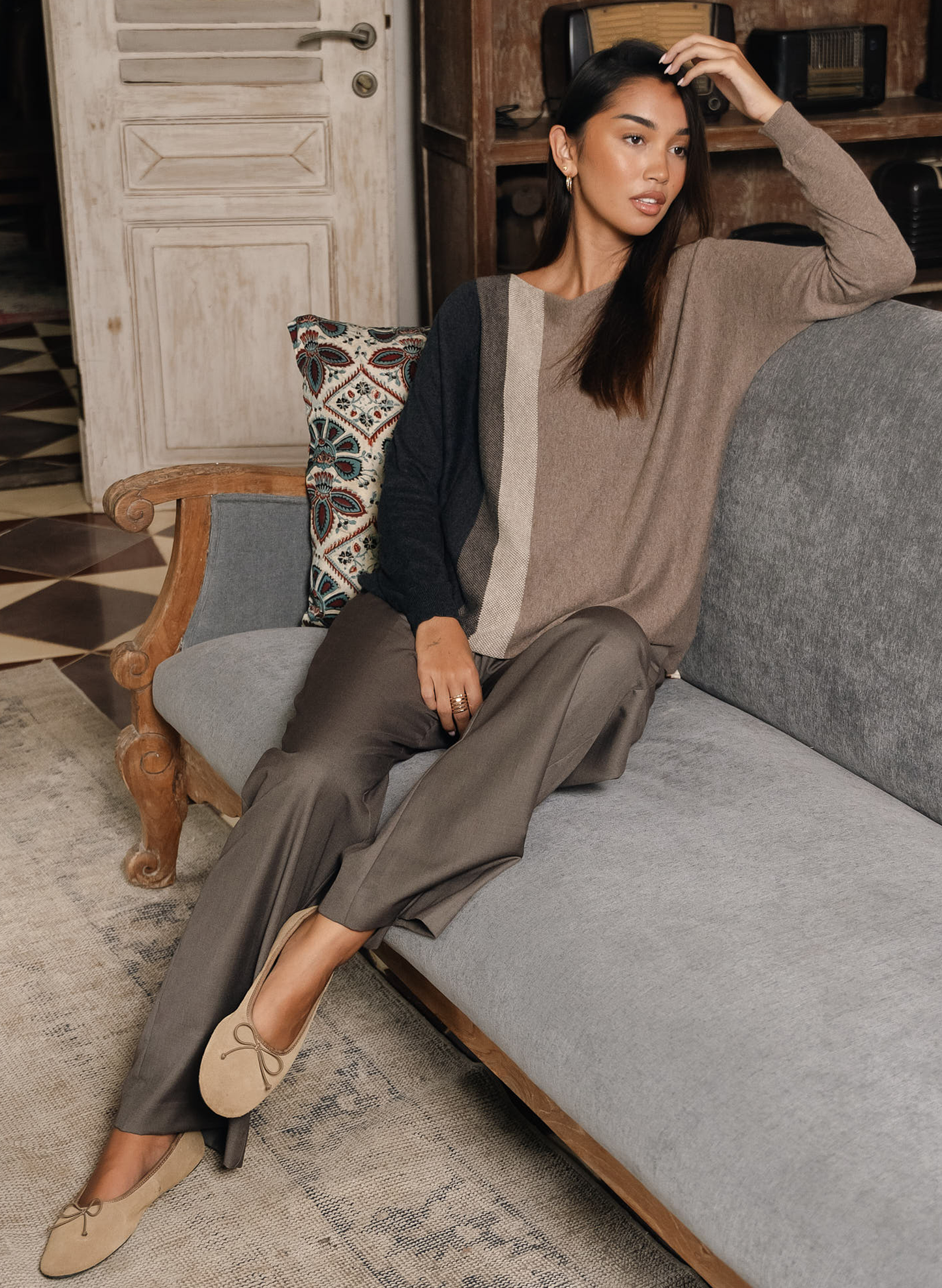Zaket & Plover - Vertical Line Sweater - Walnut