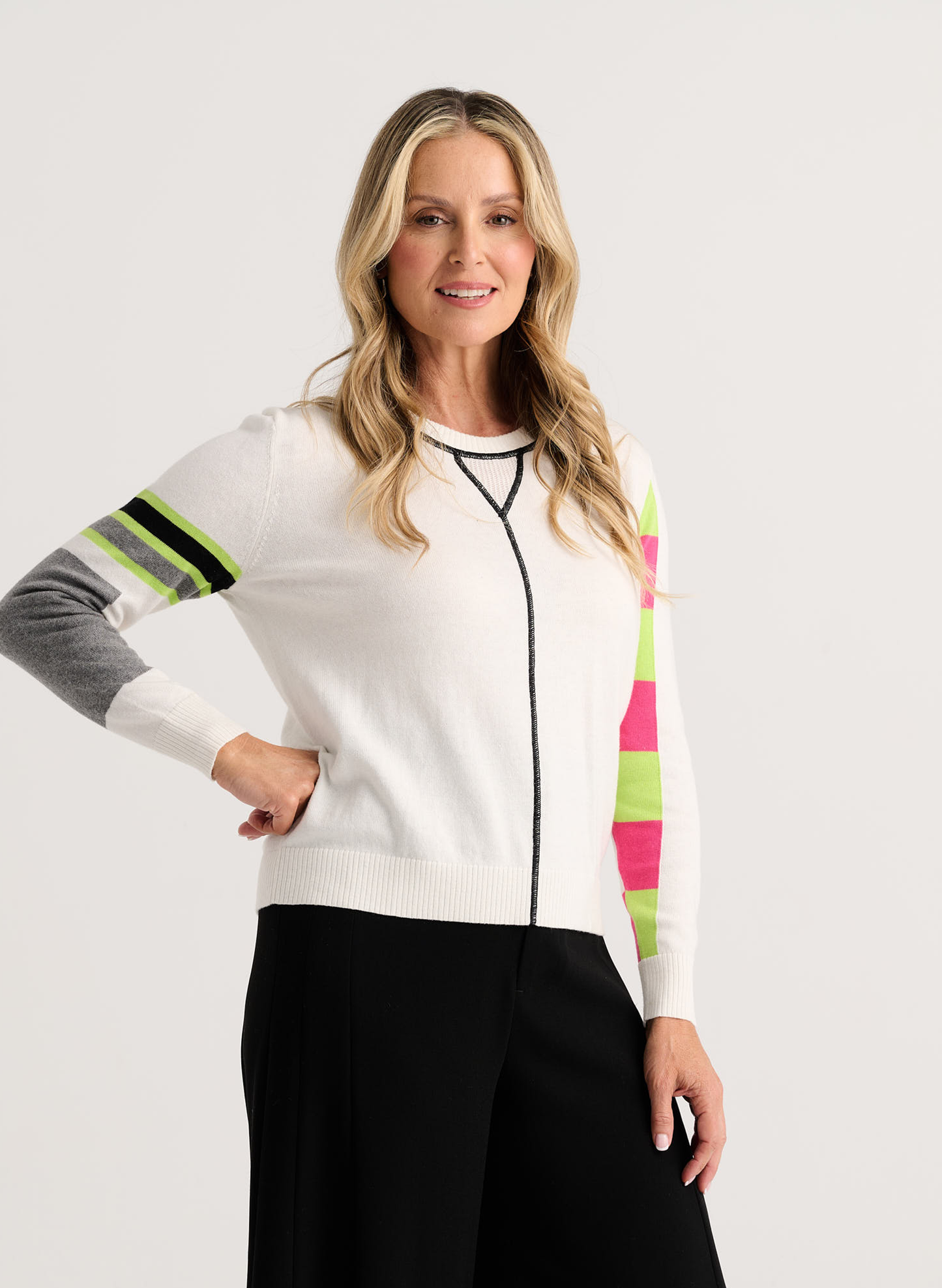 Zaket & Plover Zaket & Plover - Weekend Ease Sweater - White available at The Good Life Boutique