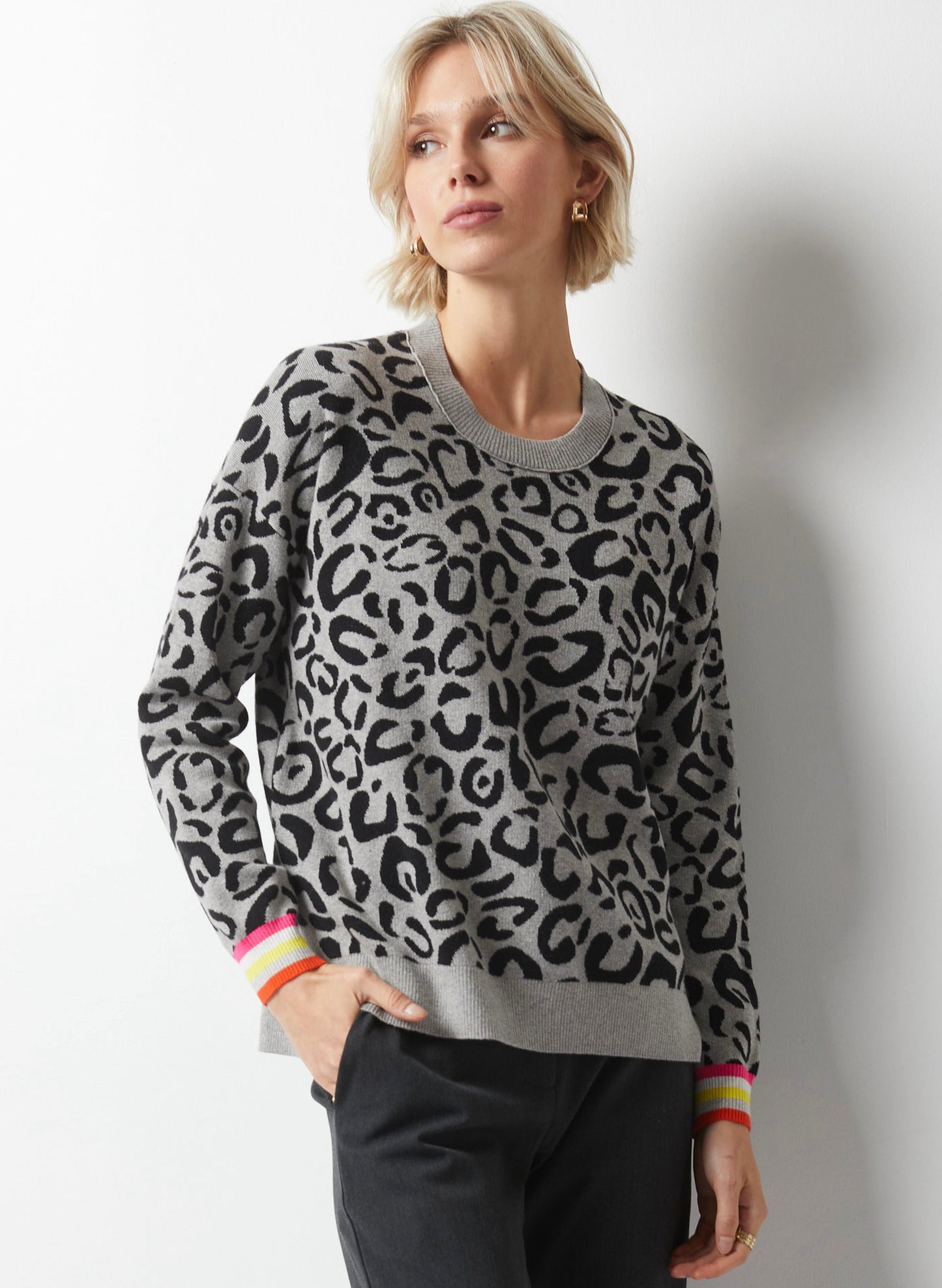 Zaket & Plover Zaket & Plover - Wild Side Sweater - Grey available at The Good Life Boutique