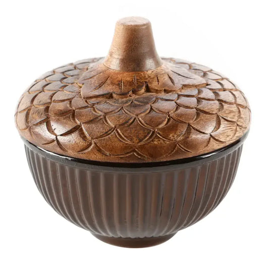 Lux Fragrances Fall Chai Tea Glass Acorn Candle available at The Good Life Boutique