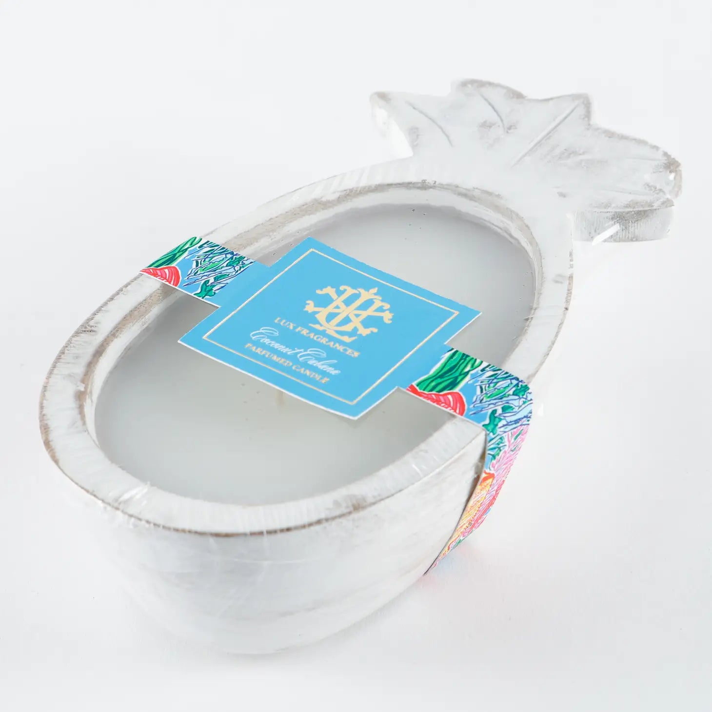 Lux Fragrances Coconut Cabana Whitewashed Pineapple Bowl available at The Good Life Boutique