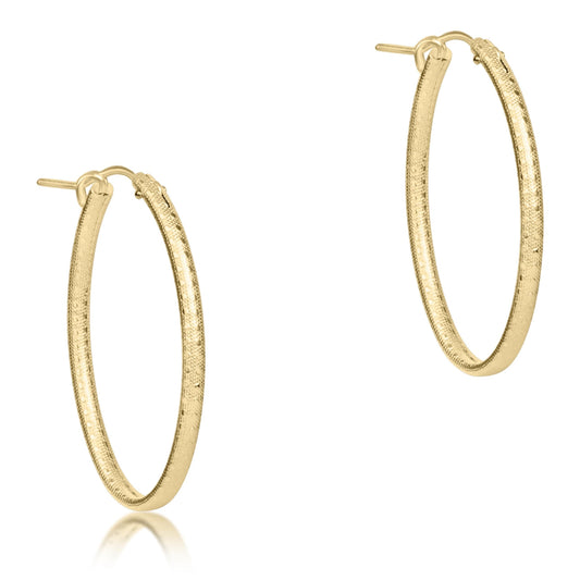 enewton design Enewton - Oval Gold 1" Hoop - Textured available at The Good Life Boutique