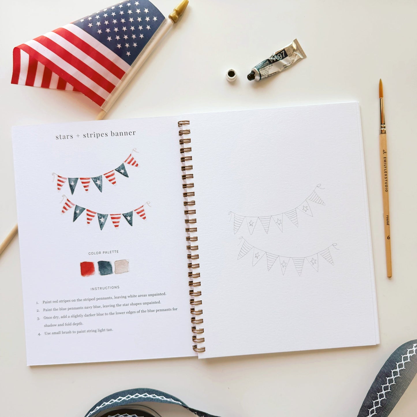 Emily Lex Studio Americana Watercolor Workbook available at The Good Life Boutique