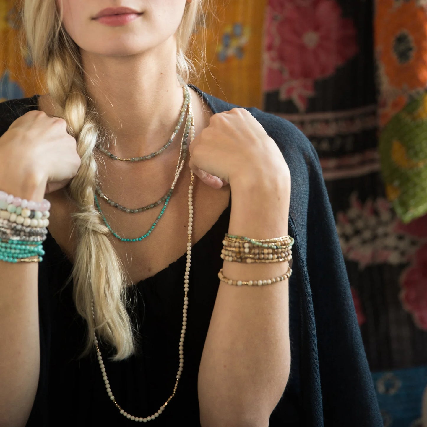 Scout Curated Wears Scout Curated Wears - Stone Wrap Bracelet/Necklace - African Turquoise - Stone of Transformation available at The Good Life Boutique