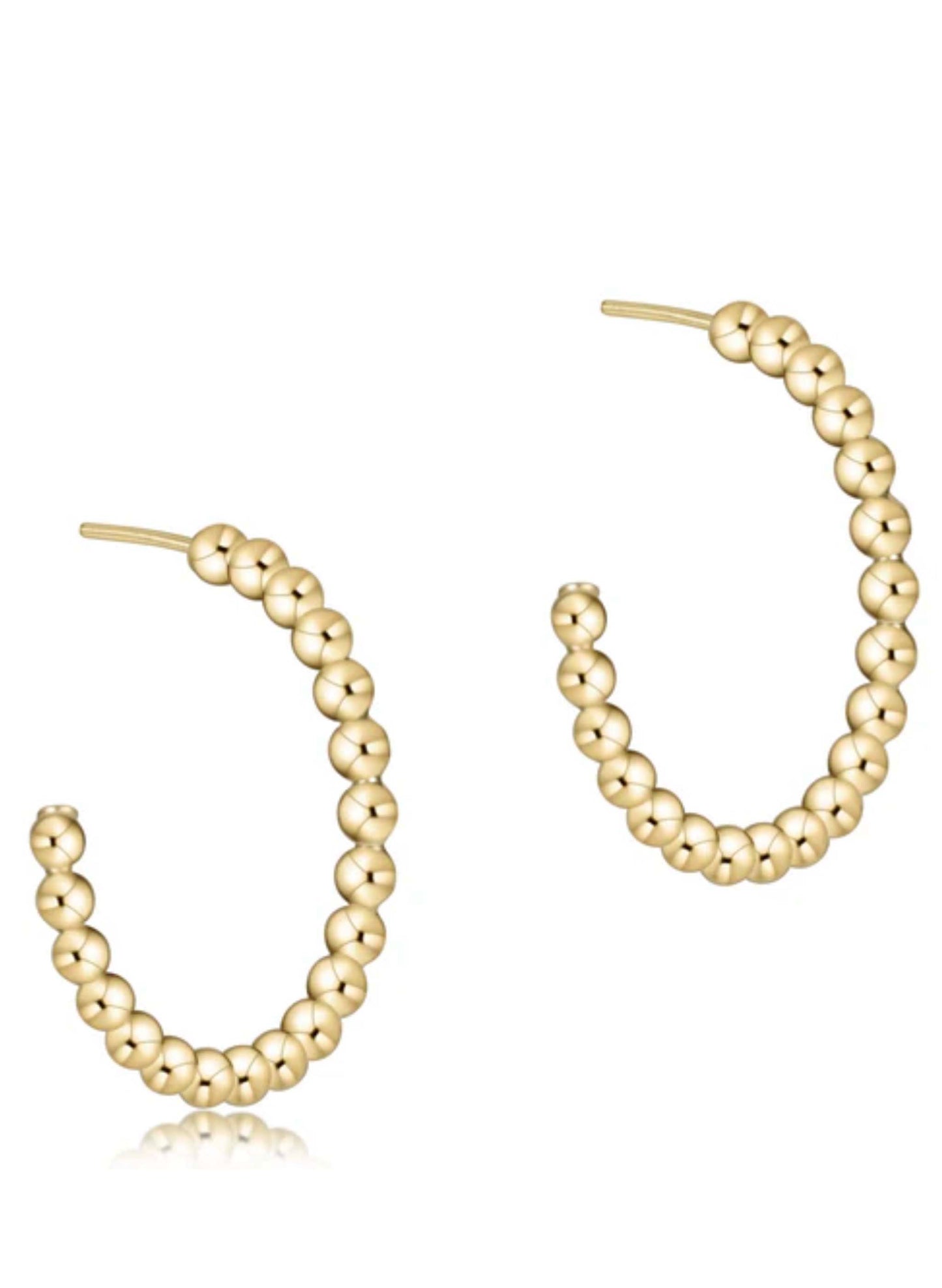 enewton design Enewton - Beaded Classic 1.25" Post Hoop - 4mm Gold available at The Good Life Boutique