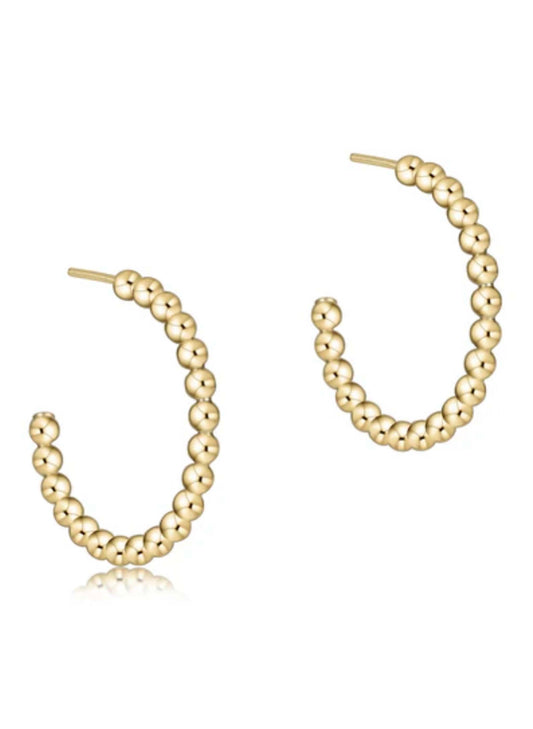 enewton design Enewton - Beaded Classic 1" Post Hoop - 2mm Gold available at The Good Life Boutique